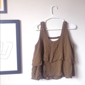 flowy layered green tank